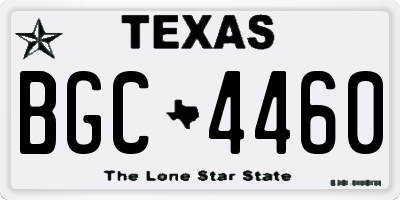 TX license plate BGC4460