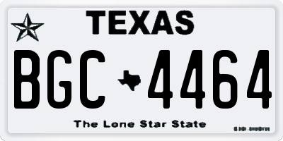 TX license plate BGC4464