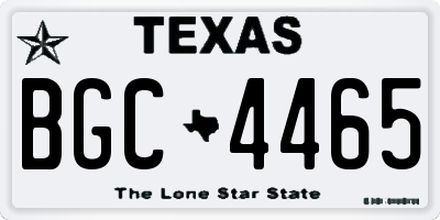 TX license plate BGC4465