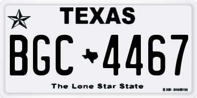 TX license plate BGC4467
