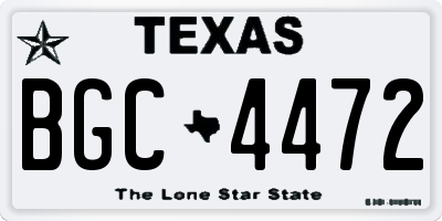 TX license plate BGC4472