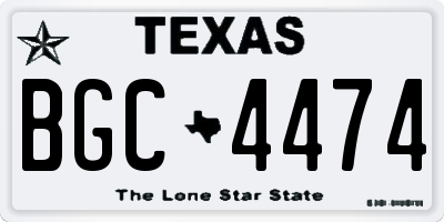TX license plate BGC4474