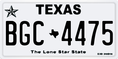 TX license plate BGC4475