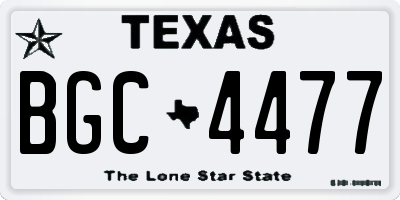 TX license plate BGC4477
