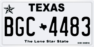 TX license plate BGC4483