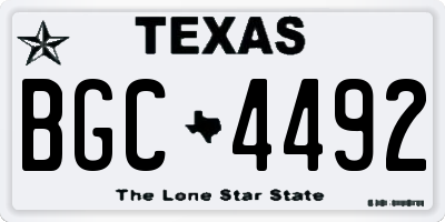 TX license plate BGC4492