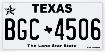 TX license plate BGC4506