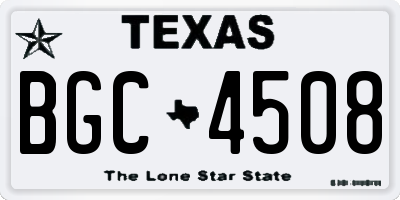 TX license plate BGC4508