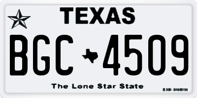 TX license plate BGC4509