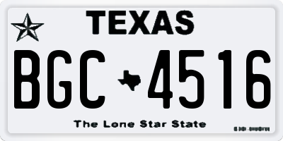TX license plate BGC4516