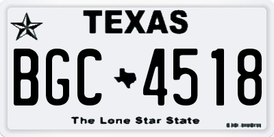 TX license plate BGC4518