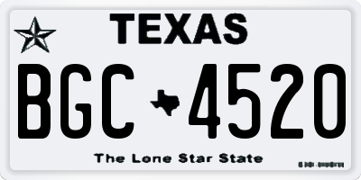TX license plate BGC4520