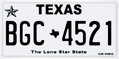 TX license plate BGC4521