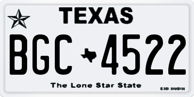 TX license plate BGC4522