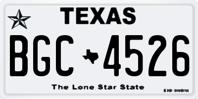 TX license plate BGC4526