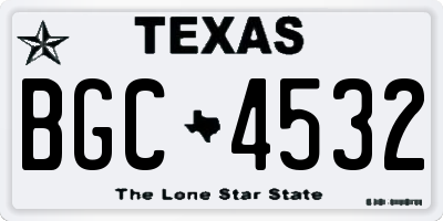 TX license plate BGC4532