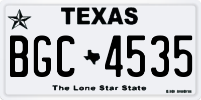 TX license plate BGC4535
