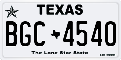 TX license plate BGC4540