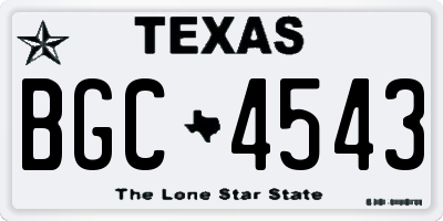 TX license plate BGC4543