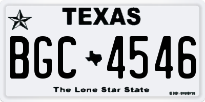 TX license plate BGC4546