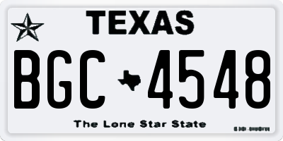 TX license plate BGC4548