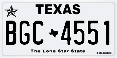 TX license plate BGC4551