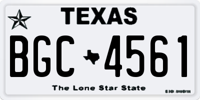 TX license plate BGC4561