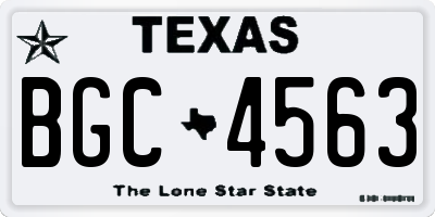 TX license plate BGC4563