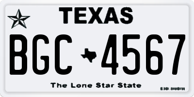 TX license plate BGC4567