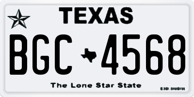 TX license plate BGC4568