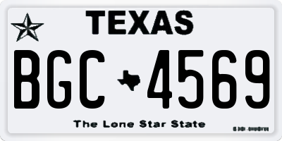 TX license plate BGC4569