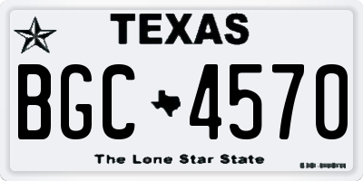 TX license plate BGC4570