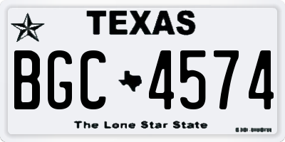 TX license plate BGC4574