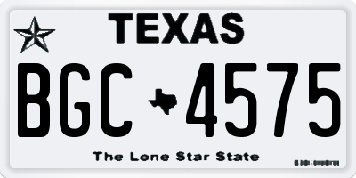 TX license plate BGC4575
