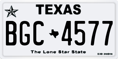 TX license plate BGC4577