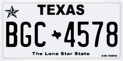TX license plate BGC4578