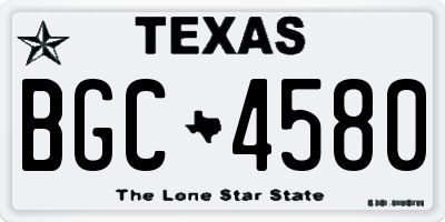 TX license plate BGC4580