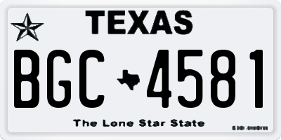 TX license plate BGC4581
