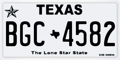 TX license plate BGC4582