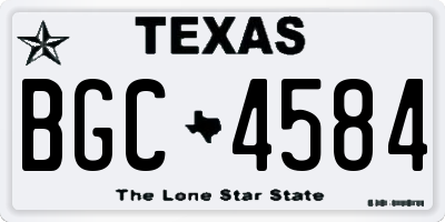 TX license plate BGC4584