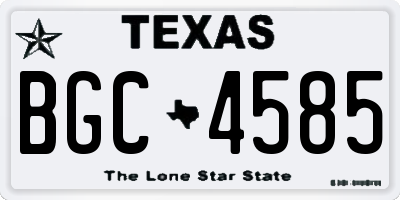 TX license plate BGC4585