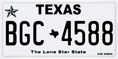 TX license plate BGC4588