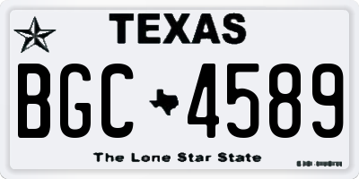 TX license plate BGC4589
