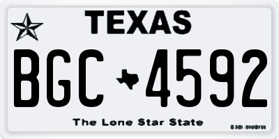 TX license plate BGC4592