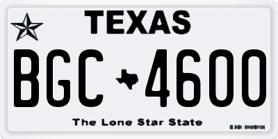 TX license plate BGC4600