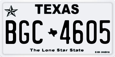 TX license plate BGC4605