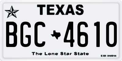 TX license plate BGC4610