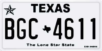 TX license plate BGC4611