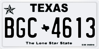 TX license plate BGC4613