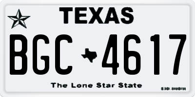 TX license plate BGC4617